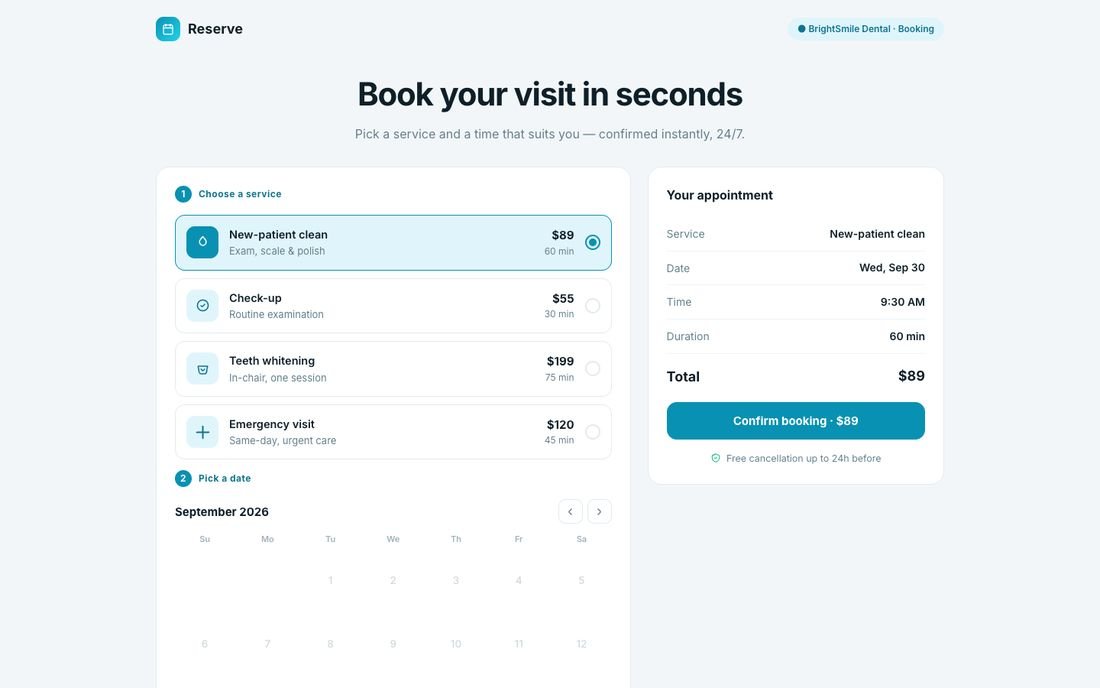 BrightSmile Dental, a dental clinic booking system demo