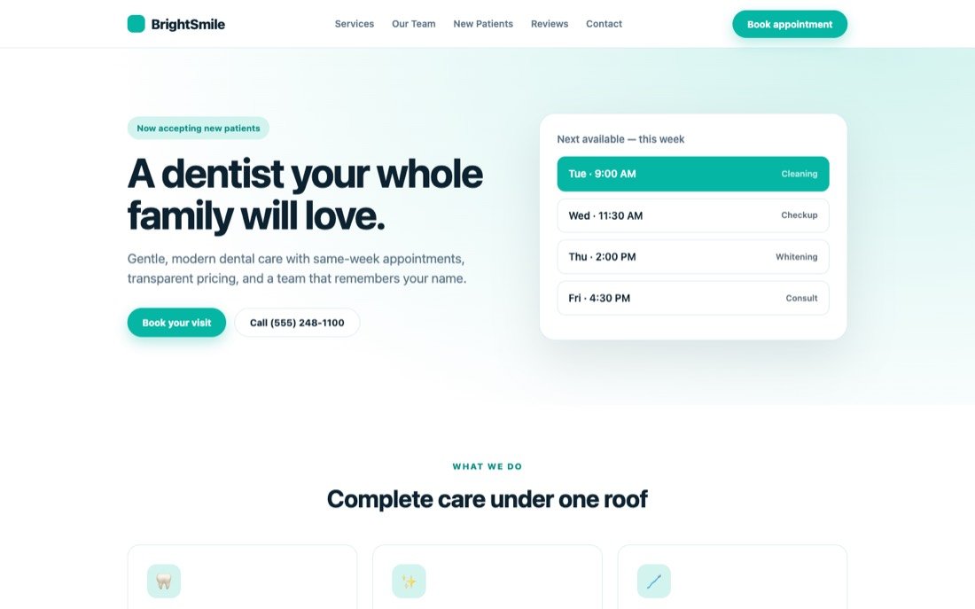 BrightSmile, a dental clinic website demo