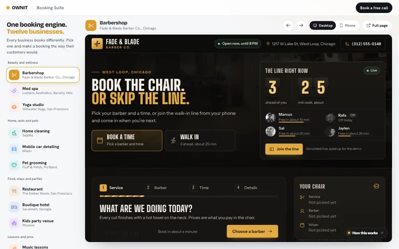 Booking Suite (12 niches) demo