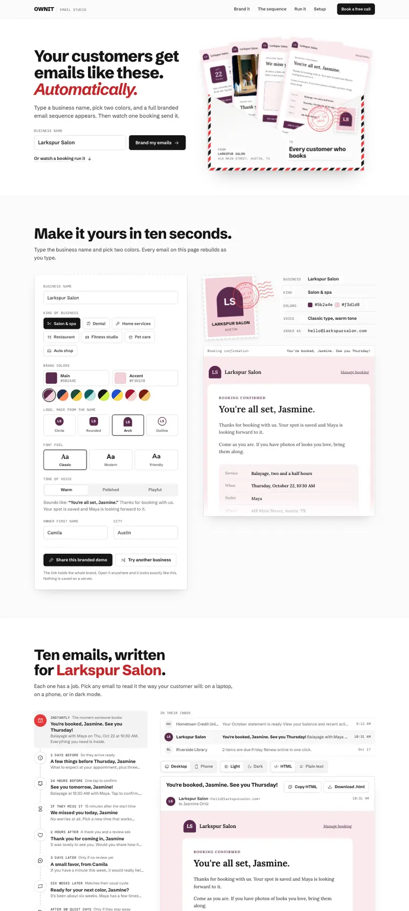 Email Studio demo